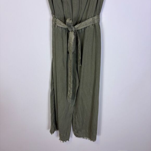 Cloth & Stone Green Tencel Strapless Jumpsuit with Pockets Medium - Picture 4 of 8
